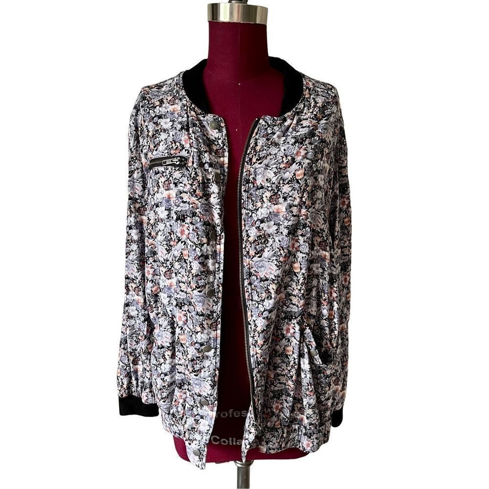 Free People Floral Baseball Jacket size S / M Y2K